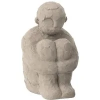Marrakesch Orient & Mediterran Interior Dekoobjekt J-Line Zementfigur sitzend Grau, 25 cm, moderne Skulptur Deko-Objekt (1 St)