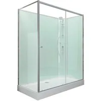 Schulte Komplettdusche Ibiza, BxT: 80x120 cm, Sicherheitsglas, Komplett Set mit Duschwanne Eckdusche Schiebetür