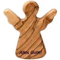 Kassis Geschenkartikel Engelfigur Schutzengel als Handschmeichler mit Spruch "Alles Gute", handgemacht, handgefertigt in Bethlehem, Geschenk zu mehreren Anlässen