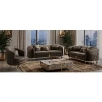 JVmoebel Polstergarnitur Premium Couchgarnitur Stilvoller 3-Sitzer Zweisitzer Loungesessel, (3-tlg), Made in Europa