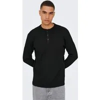 ONLY & SONS Langarmshirt ONSTOBIE REG LS HENLEY TEE NOOS Baumwollmischung, regular fit