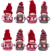 Myflair Möbel & Accessoires Weihnachtsfigur Weihnachtsdeko rot (Set, 8 St), Wollwichtel Baumhänger, Länge ca. 7 cm