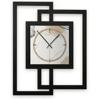 Kreative Feder Wanduhr Design-Wanduhr „Abstract Elegance“ in modernem Metallic-Look (ohne Ticken, Funk- oder Quarzuhrwerk, elegant, außergewöhnlich, modern)