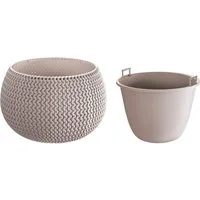 Prosperplast Pflanzkübel "Splofy Bowl" in schicker Strickoptik, ØxH: 29x19 cm, inkl. Einsatz mit Henkeln