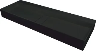 Neuesbad Serie 660 Waschbecken 1000x400mm, Schwarz, mit Rosette NB1DECQBNU1S1
