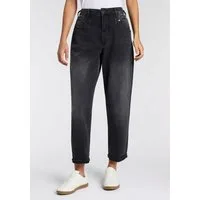 Herrlicher 5-Pocket-Jeans Brooke Denim Black im Loose Fit, Abnäher am Bund