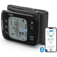 Omron Handgelenk-Blutdruckmessgerät OMRON RS7 Intelli IT, lautlose Messung, mit kostenloser App, 2 Nutzer, klinisch validiert – auch bei Übergewicht, mit Positionierungssensor