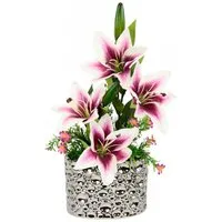 Kunstpflanze Lilien, OTTO home, Höhe 44 cm, Arrangement im Topf
