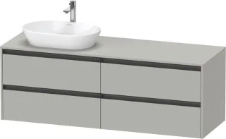 Duravit Ketho.2 Konsolenwaschtischunterbau wandhängend Betongrau Matt 1600x550x568 mm - K24899L07070 K24899L07070000