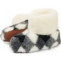 em-ka Damen Herren Hüttenschuhe Schafwolle Winter Warme Wollsocke Hausschuhe Hausschuh Füßwärmer-Naturprodukt