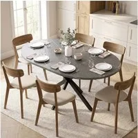 HOMCOM Esstisch Ovaler Küchentisch Esszimmertisch für 4–6 Personen mit Spinnenbein (Set, 1-St., 1 Tisch), für Küche, Esszimmer, Home-Office Schwarz