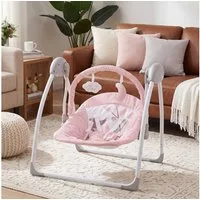 oyajia Babyschaukel Babywippe mit Spielbogen Spielzeugen, 5 Schaukelgeschwindigkeiten,3 Zeitschaltuhreinstellungen