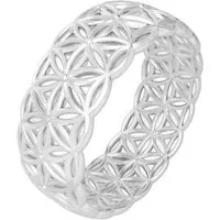 SCHOSCHON Solitärring Lebensblume (Blume des Lebens, 7 mm), Gewölbter Design
