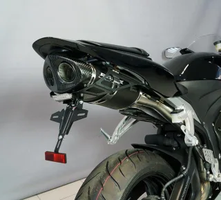 Kennzeichenhalter Bodis Edelstahl schwarz &amp; LED Kennzeichenleuchte Honda CBR 600 RR Bj. 2007-2012