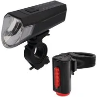FISCHER Fahrrad Fahrradbeleuchtung Akku-USB-LED Bel.-Set Bodenbel. 80 Lux