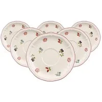 Villeroy & Boch Untertasse Petite Fleur Frühstücksuntertassen ø 17 cm 6er Set, (6 St)