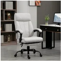 Vinsetto Schreibtischstuhl Bürostuhl mit Wippfunktion, Massagesessel (Chefsessel, 1 St), 120 kg Belastbar, Hellgrau