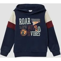 s.Oliver Sweatshirt Sweatshirt Hoodie mit Print und Kontrast-Details