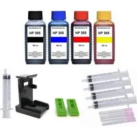inkpro Nachfüllset für HP 305 black und color (XL), 400 ml Nachfülltinte (für HP, Deskjet 2320, 2710, 2710e, 2720, 2720e, 2721, 2721e, 2722, 2722e, 2723, 2723e, 2724, 2732, 2752, 2755, 2755e, Deskjet Plus 4100, 4110, 4110e, 4120, 4120e, 4121, 4122, 4