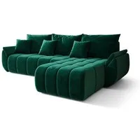 Luxusbetten24 Schlafsofa Designer Sofa Lenoa L in Samt, mit Stauraum und Schlaffunktion