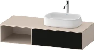 Duravit Zencha Konsolenwaschtischunterbau wandhängend Schwarz Linienstruktur & Taupe n/a & Supermatt ZE4819063830000