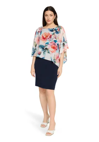 Vera Mont - Cocktailkleid Patch Dark Blue/Red - Gr. - 42