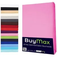Buymax Spannbettlaken Buymax Jersey aus 100% Baumwolle, Jersey, Gummizug: Rundumgummi, (1 Stück), Pflegeleicht und Atmungsaktiv in Verschiedenen Farben und Größen