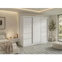 MKS MÖBEL Schiebetürenschrank MACEDONIA 240 (Set, Wäscheschrank, mit Einlegeböden) Schwebetürenschrank 240 cm, Platzsparend, optional Schubladen