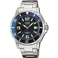 CASIO TIMELESS COLLECTION Quarzuhr MTD-1053D-2AVES, Armbanduhr, Herrenuhr, Datum, bis 20 bar wasserdicht, Edelstahlarmband