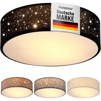 monzana Deckenleuchte, 30 cm, Sternenhimmel Rund Stoffschirm 30 cm 1-Flammig E27 Modern
