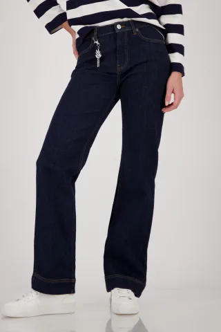 monari - Straight-Leg-Jeans mit Anhänger dark denim - Gr. - 34