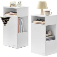 VASAGLE Nachttisch Beistelltisch mit 2 offenen Fächern und 1 Schublade (2-St), 1er Set/2er Set, mit Toolless-Technologie, 30 x 25 x 59,4 cm