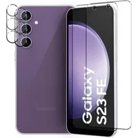CoolGadget Schutzfolie Panzerfolie für Samsung Galaxy S23 FE, (Spar-Set 4in1, 2x Displayschutz, 2x Kameraschutz), Panzerglas Schutzfolie für Samsung Galaxy S23 FE