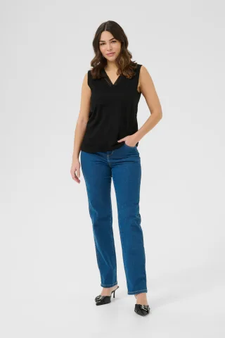 Ärmellose Bluse Regular fit Black