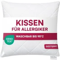 Clinotest Kopfkissen Polykissen Gesteppt, Füllung: 120g, Bezug: Polyester, für jede Schlafposisiotn geeigent, 95°C waschbar & trocknergeeignet, bewährte Qualität aus Hotellerie