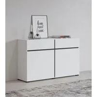 OTTO home Sideboard Cross,Breite 119,5 cm, moderne grifflose Kommode,2 Türen/2 Schubkästen, Schubladenschrank,Anrichte mit viel Stauraum, Einlegeböden verstellbar