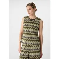 comma Muskelshirt T-Shirt Stricktop mit Zick-Zack-Muster