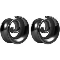 Taffstyle Plug Paar Flesh Tunnel Saddle Ohr Plug Piercing Spirale Chirurgenstahl (Stylische Spiral Ohr Plugs für Ohrpiercing als 2er Set – in 5 Größen erhältlich)