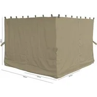 Quick Star Pavillonseitenteil 4 Seitenteile für Flachdachpergola Firenze Sand, 40x198 cm, Die Komplettlänge des Sets beträgt ca. 11,70m.