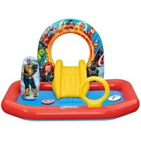 Bestway Planschbecken Marvel's Avengers Assemble, (Packung, 1-tlg., Inkl. Rutsche, Sprinkler), 211 x 198 x 125 cm