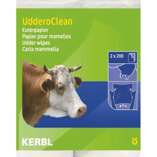Kerbl Euterpapier, 2 x 200 Blatt/Pack für Trocken- und Nassreinigung weiß - 1579