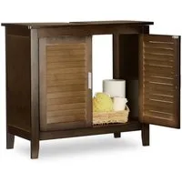 relaxdays Waschbeckenunterschrank braun LAMELL