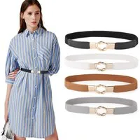 Cachito Taillengürtel Damen Taillengürtel Gürtel für Jeans Hosen Kleid Hüftgürtel Damen Elastische Taillengürtel mit Goldener Schnalle