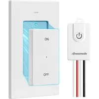 DEWENWILS Licht-Funksteuerung Funkschalter Set, für Schlafzimmer, Kinderzimmer, Büro, Arbeitszimmer, Wohnzimmer, Funk Wandschalter, Kabellos Funk Lichtschalter Set