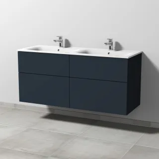 Sanipa 3way Waschtischunterbau zu Geberit Renova Plan Slim Waschtisch mit 4 Auszügen, Marine-Matt SP6891R
