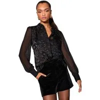 LIPSY Hemdbluse Lipsy Geknöpftes Hemd mit Ausbrenner-Design (1-tlg)