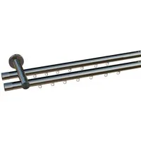 OTTO home Gardinenstange Kappe 2-Lauf, Ø 20 mm, 2-läufig, Fixmaß, verschraubt, Eisen, Innenlauf Komplett-Set inkl. Gleitern und Montagematerial