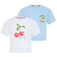 KangaROOS T-Shirt Kangaroos 2er Pack T-Shirts mit Kirschen- und Zitronenprint (Packung, 2-tlg., 2) modischer Stil, Kurzarm, mit trendigen Drucken und Logodruck