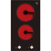 K&H Elektro-Kochfeld K&H® Domino 2 Zonen Glaskeramikkochfeld 30cm Knebel Steuerung Autark Eigebaut CK-3002K, Einbaufähig oder freistellbar