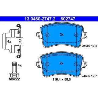 ATE Bremsbel?ge hinten Audi A4 A5 Q5